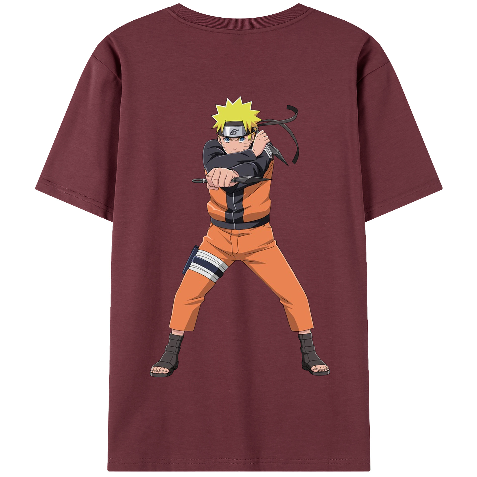 （画像用） NARUTO -ナルト- うずまき ナルト Uzumaki Naruto 綿100％半袖Tシャツ（背面プリント）